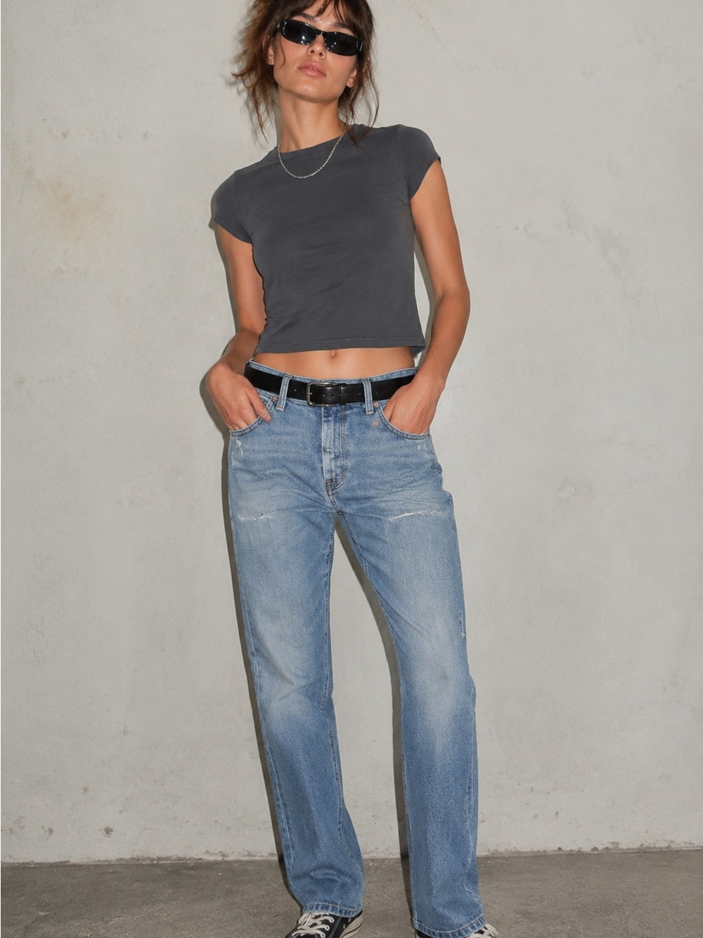 Diesel Jeans Denim Distressed 25 High Rise Straight Leg Streetwear